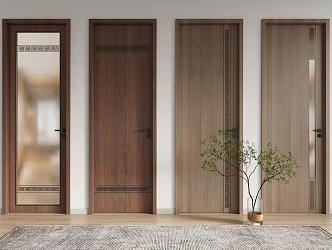 New Chinese Style Flat Door 3d model