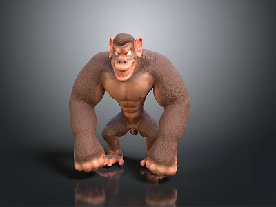 3D Rendered Muscular Gorilla Character With Strong Build And Dynamic Pose 3d model