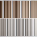 Various Wooden And Gray Wall Panels With Vertical Striped Designs For Interior Decoration