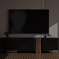 Modern TV Stand With Sleek Design Storage Cabinets And TV In Living Room
