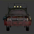Custom Modified Pickup Truck With Colorful Paint Roof Rack And Front Lights