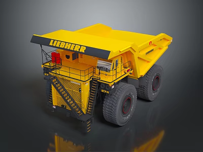 Liebherr Yellow Dump Truck Functional Heavy Duty Mining Construction Vehicle 3d model