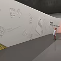 Cultural Art Exhibition Hall Interior With Maze like Art Installations And Paintings On Walls