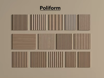 Stylish Modern Wall Panels With Various Wooden Striped Patterns And Linear Designs 3d model