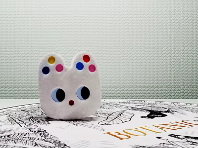 Modern Pillow Milk Puff Plush Pillow 3d model