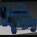 Green Vintage Military Truck With Rugged Off Road Design Front Grille And Roof Equipment