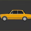 Yellow Classic Vintage Sedan With Black Windows Silver Wheels And Glossy Body