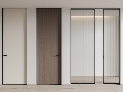 Modern swing door minimalist door combination single door top door Changhong glass door model