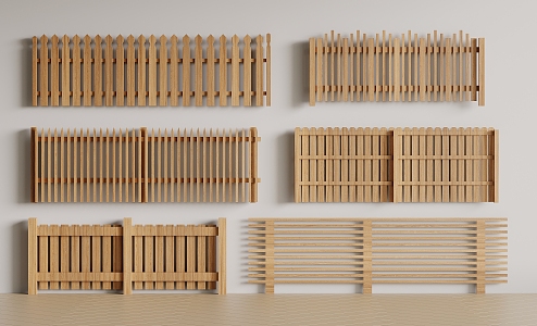 Chinese Wooden Fence Wooden Fence Wooden Fence 3d model