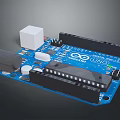 Arduino UNO Development Circuit Board With Electronic Components And Microcontroller Module