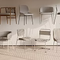 Modern Single Chairs In Various Designs With Upholstered Seats And Metal Legs