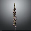 Wisteria Flower Themed Dessert With Pink Petals And Golden Stem Decoration