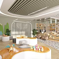 Library Book City Reading Corner Primary School Library School Library Training Room Classroom 3d model