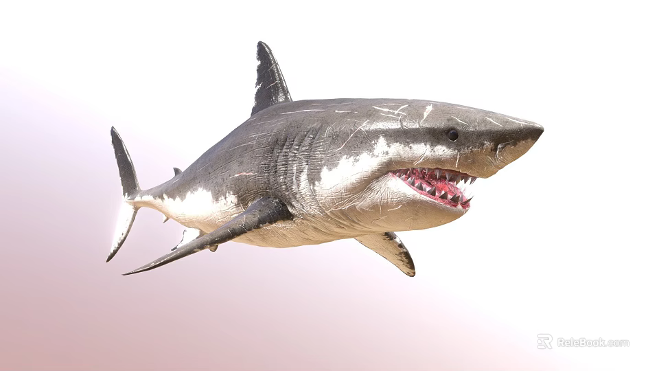 Fierce Shark Character From Game And Movie With Sharp Teeth And 3D Design 3d model 