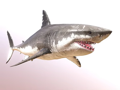 Fierce Shark Character From Game And Movie With Sharp Teeth And 3D Design 3d model