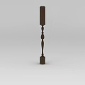 Dark Brown Wooden Architectural Component With Carved Details And Vertical Structure