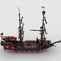 LEGO toy building blocks pirate ship sailing ship 3d model