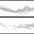 Black And White Background Wall With Dot Pattern Wavy Lines And Mountain Shape Design