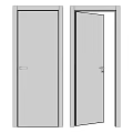 Modern White Interior Double Swing Door Design With Sleek Metal Handles 3d model