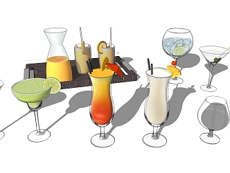 Modern Drinks Cold Drinks Fruit Juice Cocktail 3d model