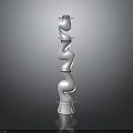 White Decorative Spiral Structure With Reflective Base On Dark Background