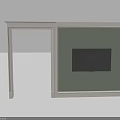 Modern TV Wall Interior Design with Green Panel Black TV and White Frame