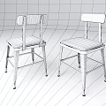 Modern Dining Chairs With Black Metal Frame And Gray Upholstered Seats