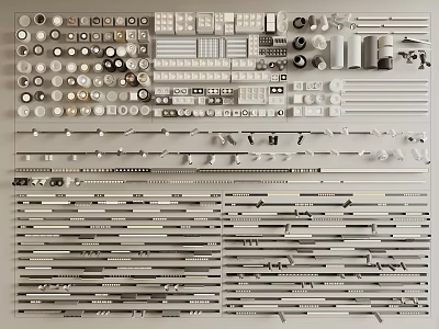 Assorted Lighting Fixture Combinations With Various Bulbs Tubes And Components For Home And Commercial Use 3d model