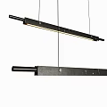Modern Linear Black Metal Chandelier with Hanging Rods and Minimalist Design