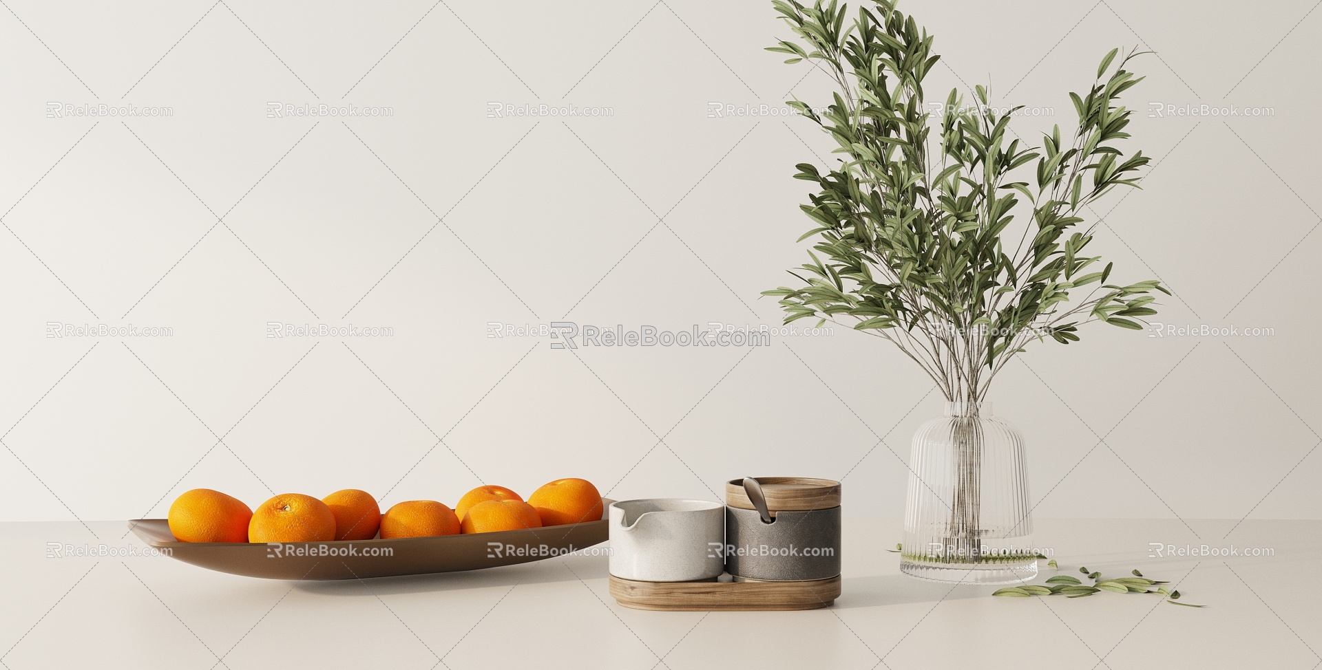 Modern ornaments combination 3d model