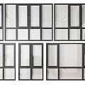 Modern Black Frame Glass Windows With Various Panel Combinations And Designs 3d model