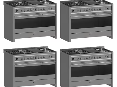 Four Stainless Steel Built In Gas Stoves For Modern Kitchen Appliances 3d model