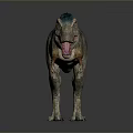 Detailed Tyrannosaurus Rex With Blue Head Green Body Orange Accents Open Mouth And Standing Pose