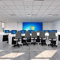 Between the two pillars of the modern monitoring room 3d model