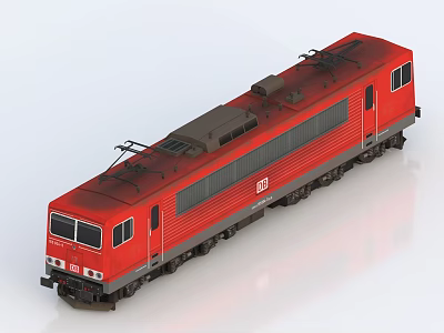 Red Electric Locomotive Train With Pantographs Side Windows And Detailed Design 3d model