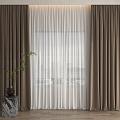 Modern Curtain Fabric Curtain Gauze Curtain Pleated Curtain Fabric 3d model