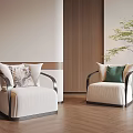 New Chinese-style Single Sofa 3d model