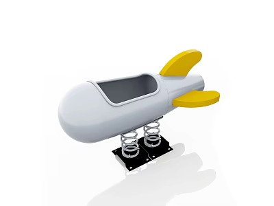 Building Blocks Children's Spring Rocker Playground Toy with White Yellow Design and Fun Structure 3d model