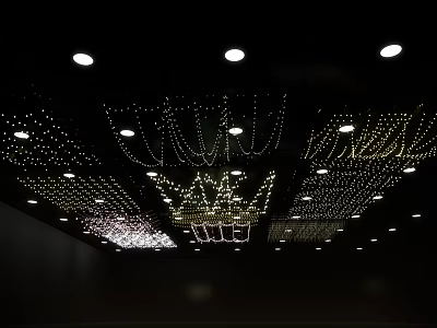 Outdoor Decorative String Lights With Crown Shaped Design For Ceiling Illumination 3d model