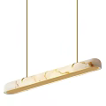 Modern Gold Marble Pendant Light With Long Strip Design And Hanging Cords 3d model