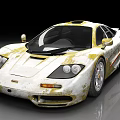 Vintage White Sports Car Featuring Yellow Rust Stains And Sleek Body Design