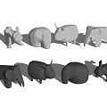 Unique Modern Animal Shaped Stools in Silver and Black Metallic Sleek Design