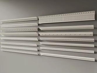 European-style simple European-style French plaster line corner line 3d model