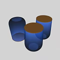 Colorful Glass Side Tables With Gold Top And Rippled Cylindrical Design