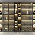 Elegant Modern Wine Cabinet With Glass Doors LED Lighting And Wine Storage