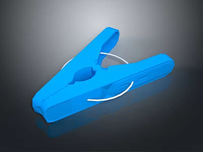 Blue Plastic Clothespin With Sturdy Design For Household Laundry Drying Needs 3d model