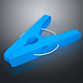 Blue Plastic Clothespin With Sturdy Design For Household Laundry Drying Needs 3d model