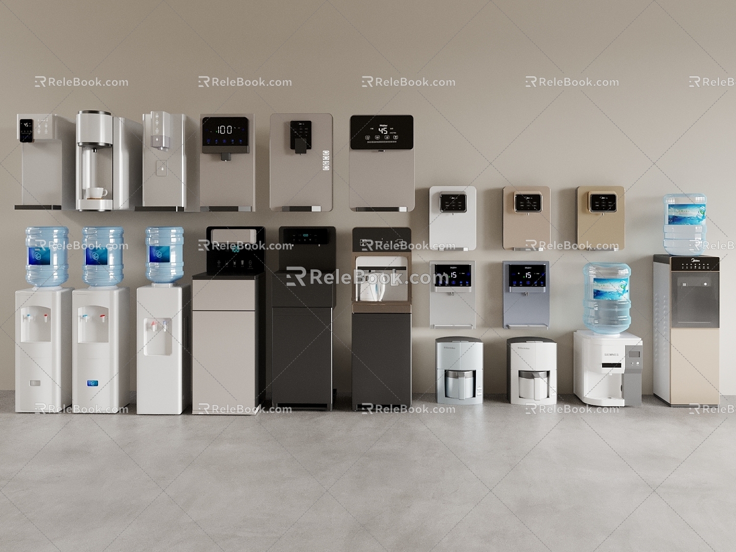 Water dispenser direct drinking machine barreled water coffee machine water purifier tea bar machine 3d model