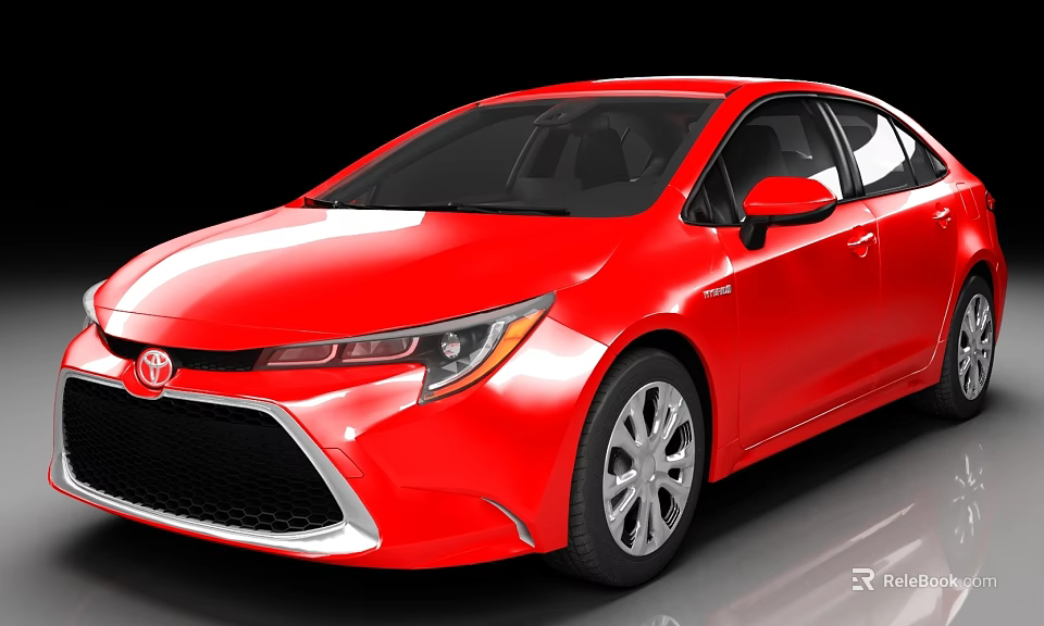 Red Toyota Sedan With Shiny Red Exterior And Modern Front Design 3d model 