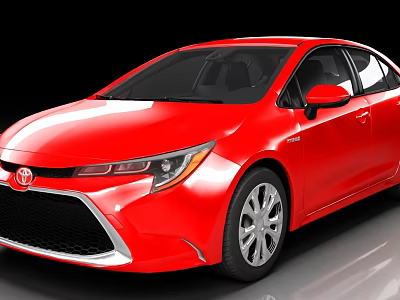 Red Toyota Sedan With Shiny Red Exterior And Modern Front Design 3d model